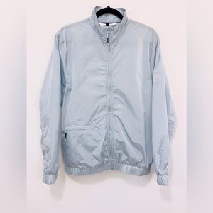 Rains Nylon Wind/Track Unisex Jacket Sky Blue Color StandUp Collar Men S…